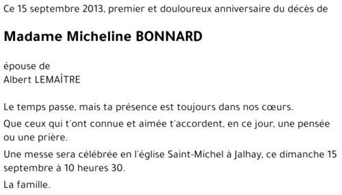 Micheline BONNARD