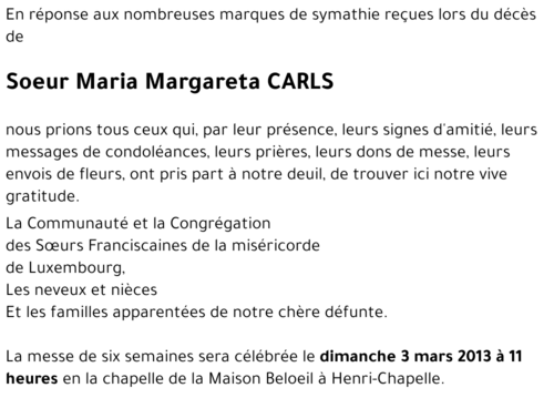 Maria Margareta Carls