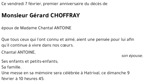 CHOFFRAY Gérard