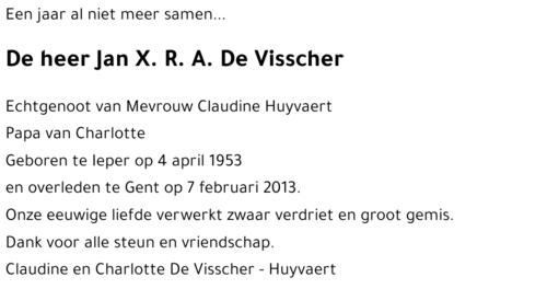 Jan X.R.A. De Visscher