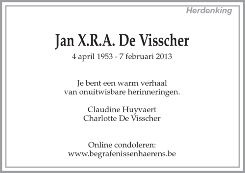 Jan X.R.A. De Visscher