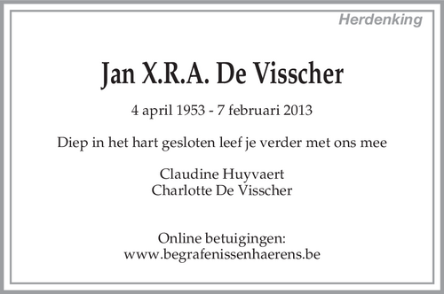 Jan X.R.A. De Visscher