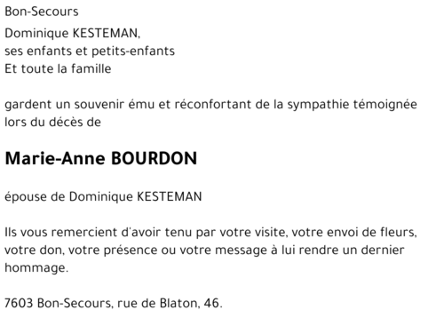 Marie-Anne BOURDON