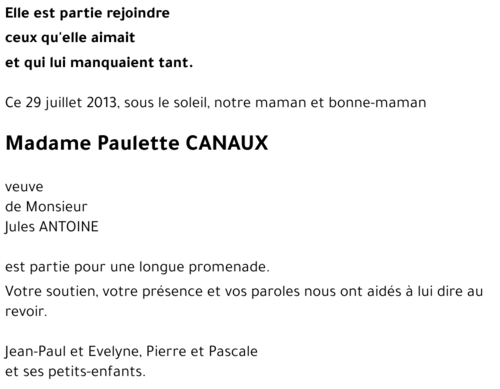 Paulette CANAUX