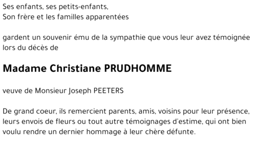 Christiane PRUDHOMME