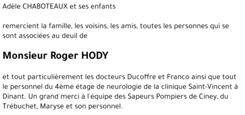 Roger HODY