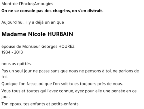 Nicole HURBAIN