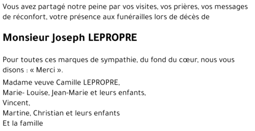 joseph LEPROPRE