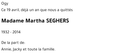 Martha SEGHERS