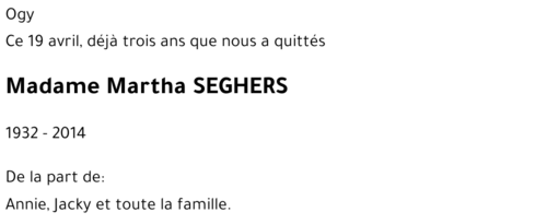 Martha SEGHERS