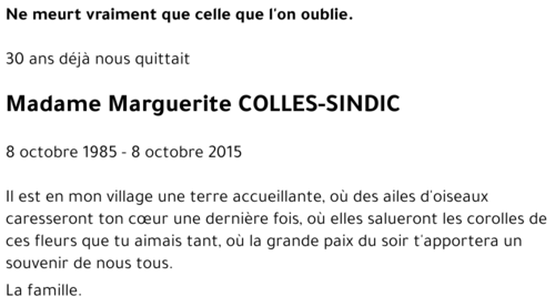 Marguerite COLLES-SINDIC