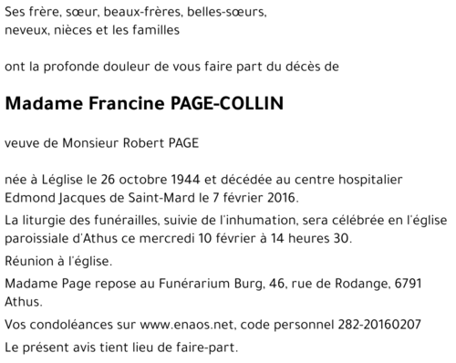 Francine PAGE-COLLIN