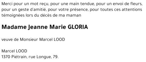 Jeanne Marie GLORIA