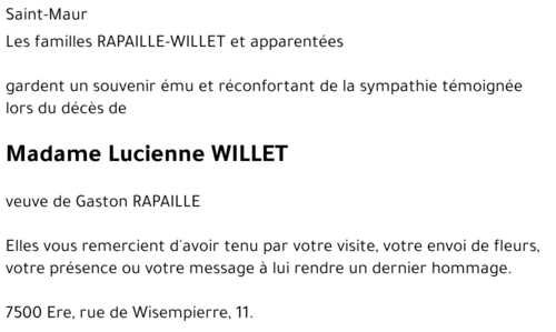 Lucienne WILLET