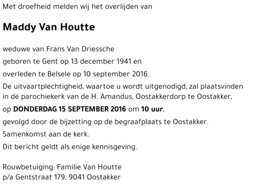 Madeleine Van Houtte