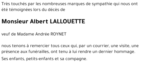 Albert LALLOUETTE 