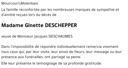 Ginette DESCHEPPER