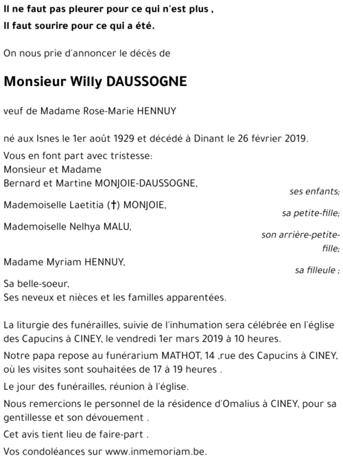 WILLY DAUSSOGNE