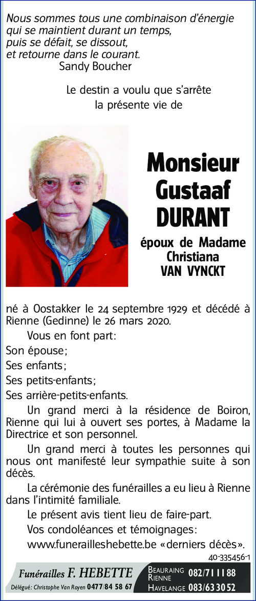 DURANT Gustaaf
