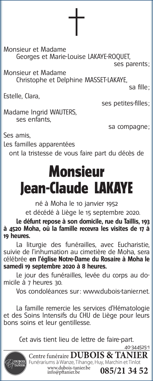 Jean-Claude LAKAYE